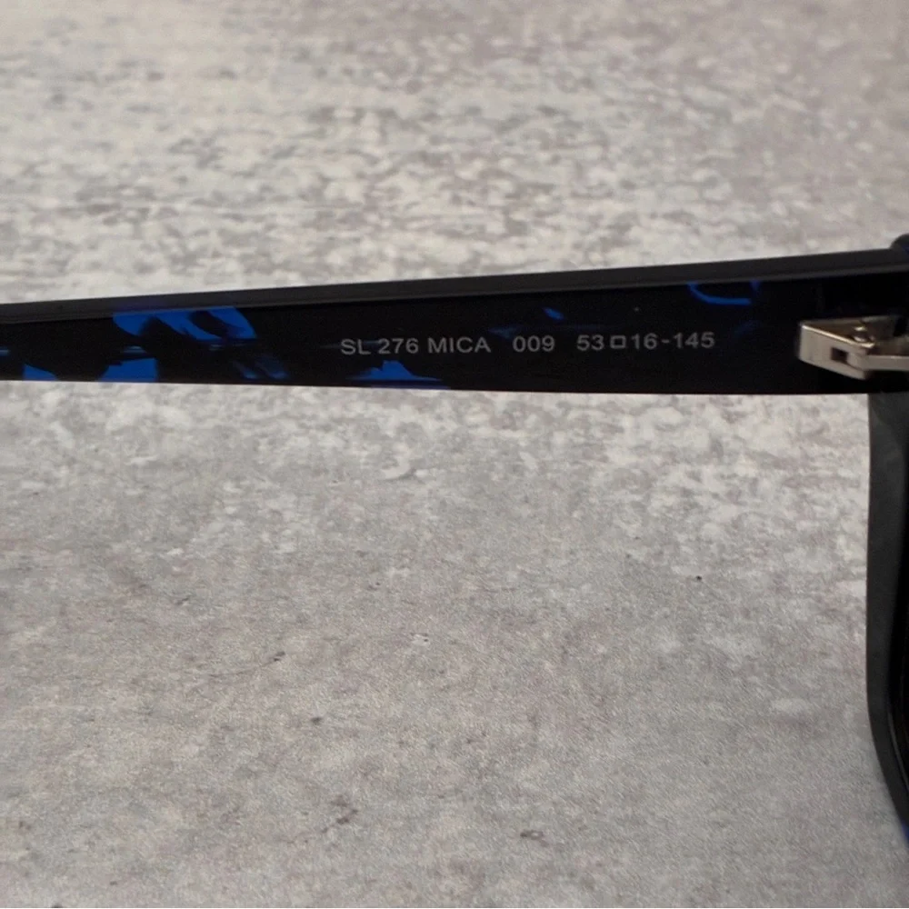 Saint Laurent SL 276 MICA 009 Blue Havana Cat-Eye Sunglasses NWOT w/ Case